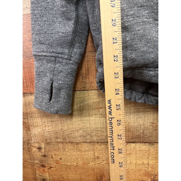 Lululemon Gray Full-Zip Hoodie With Thumbholes & Hood Size 10 - Picture 4 of 8